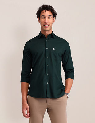 U S Polo Assn Solid Tailored Fit Shirt