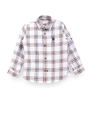 U S Polo Assn Kids Boys Tartan Check Shirt