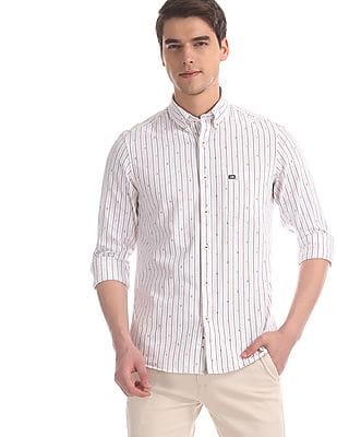 mens slim fit striped shirt