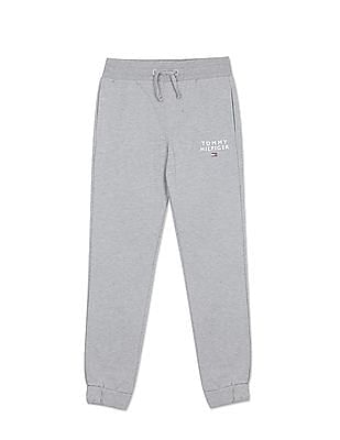 Tommy Hilfiger Kids Boys Light Grey Heathered Logo Sweatpants