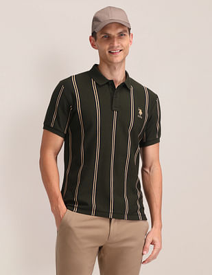 U S Polo Assn Vertical Striped Slim Polo Shirt