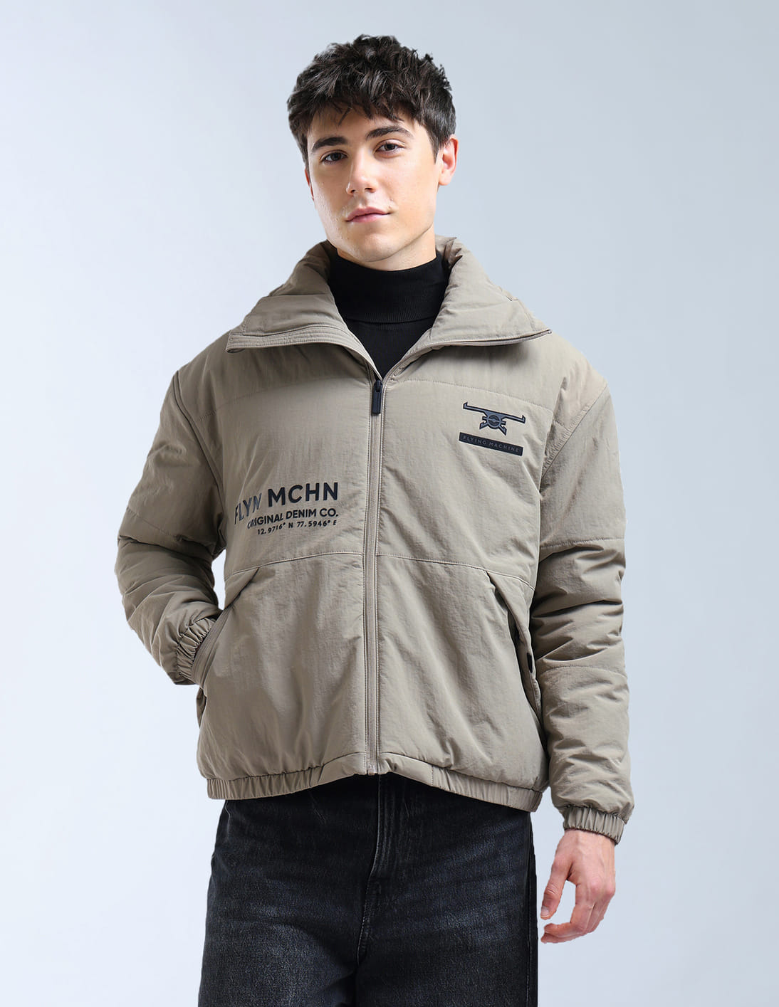 Buy Flying Machine Logo Relaxed Fit Casual Jacket - NNNOW.com
