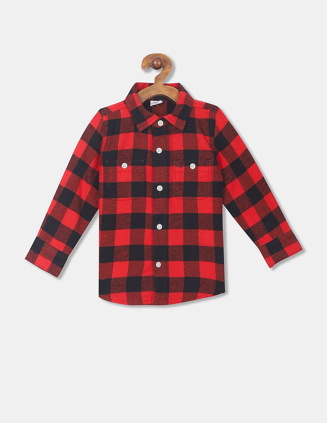 Buy GAP Toddler Boy Red And Black Check Twill Shirt - NNNOW.com