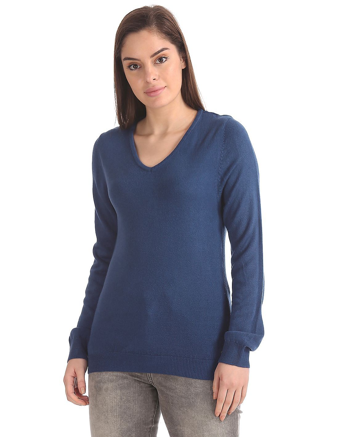 Buy U.S. Polo Assn. Women V-Neck Solid Sweater - NNNOW.com