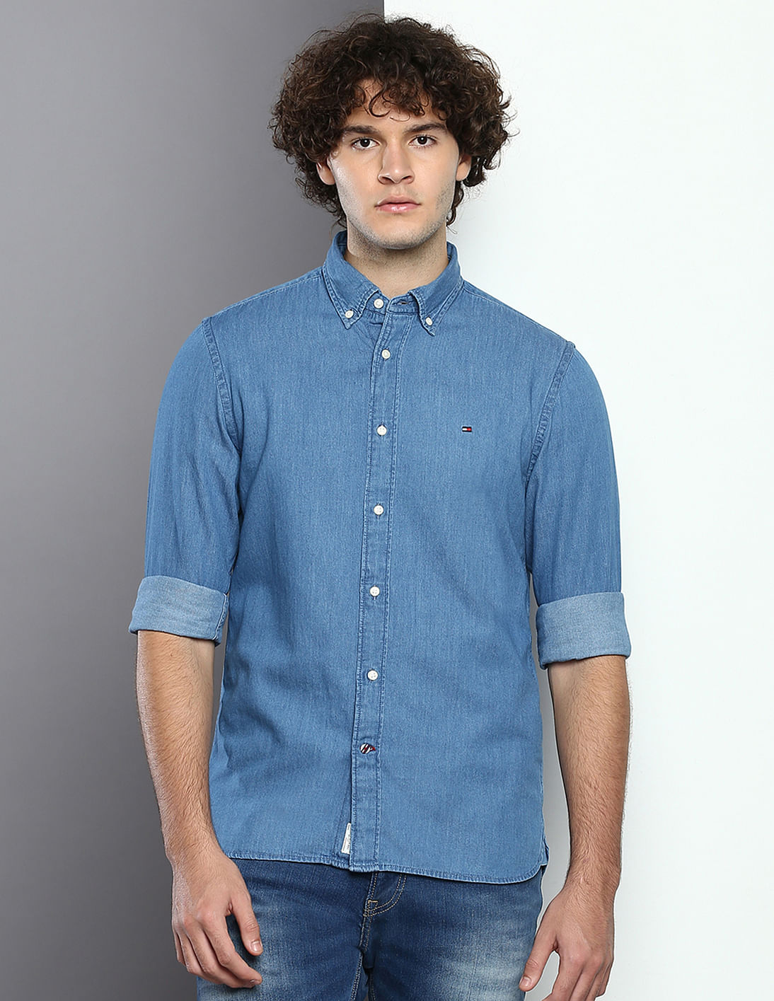 Buy Tommy Hilfiger Cotton Regular Fit Denim Shirt - NNNOW.com