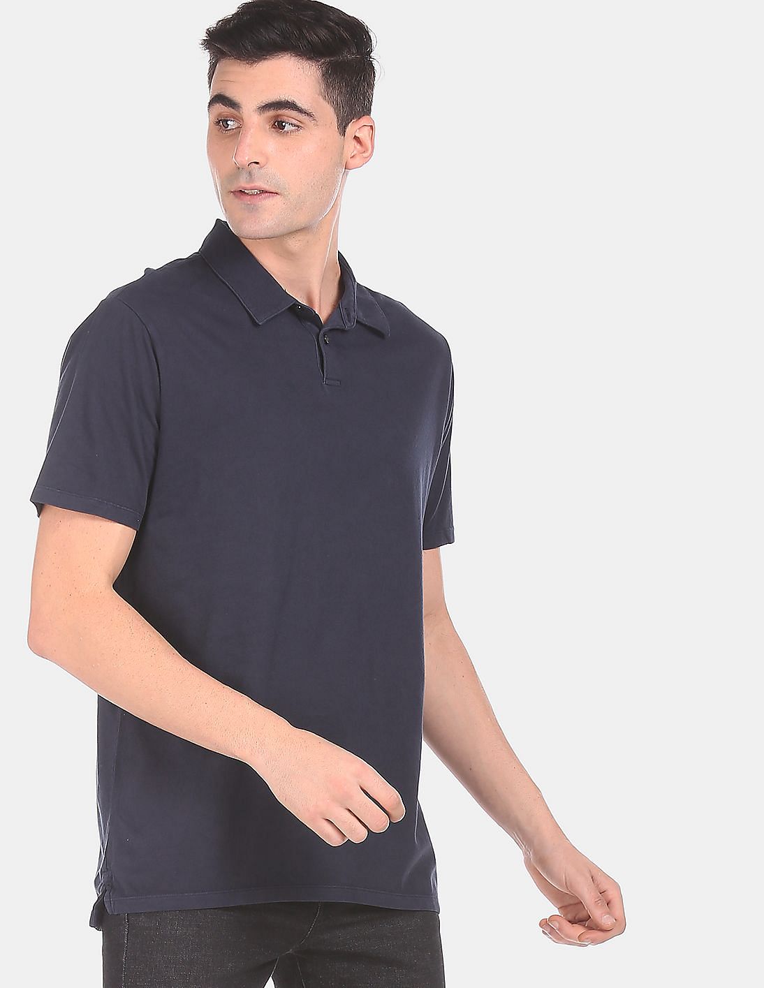 Buy GAP Men Navy Short Sleeve Solid Pique Polo Shirt - NNNOW.com