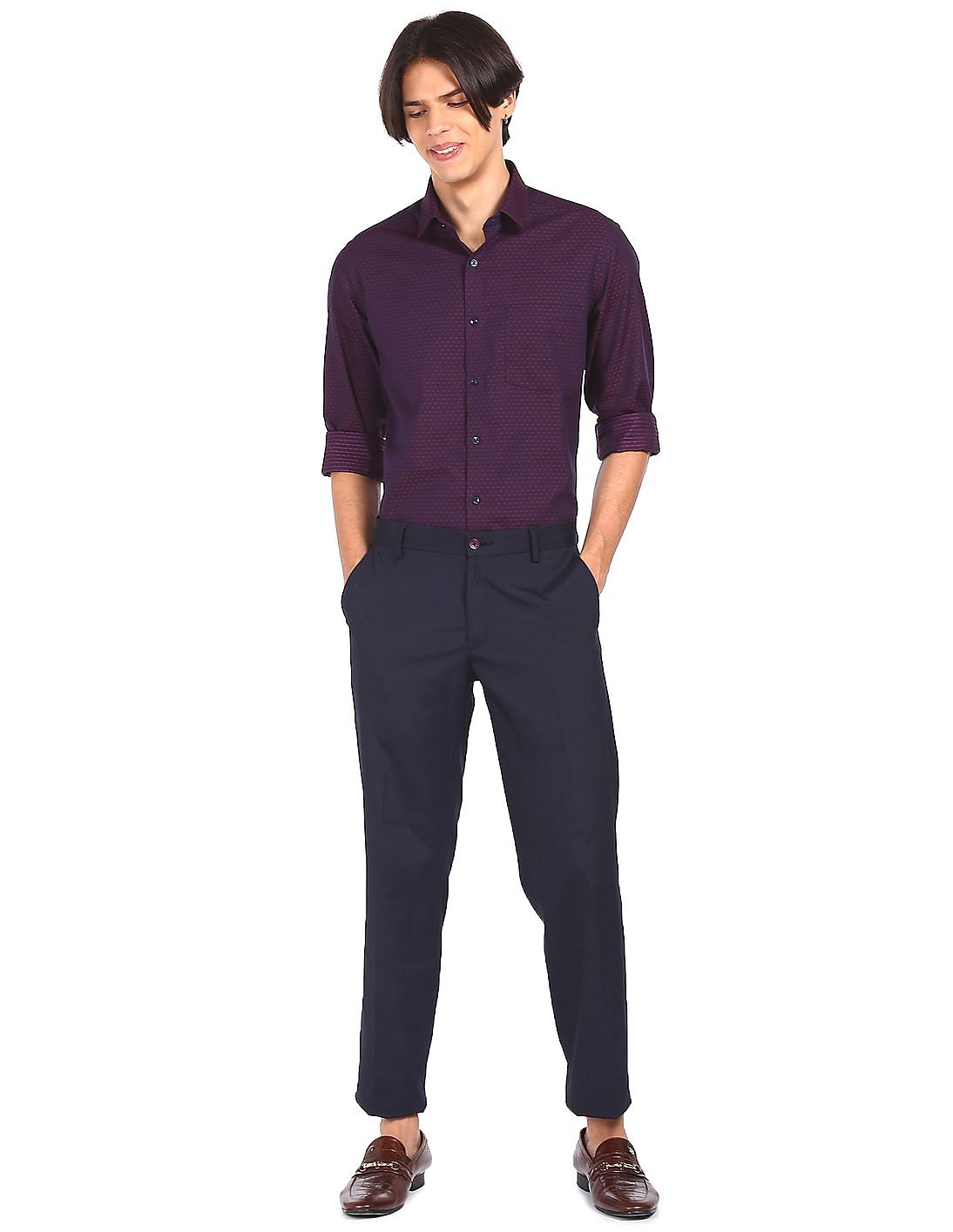 Capreze Dress Pants for Women High Waist Office Work Pant with Pockets  Casual Straight Leg Slacks Business Trousers Purple S - Walmart.com