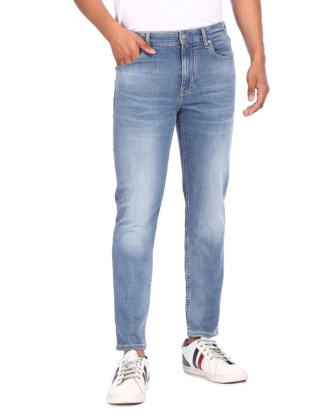 Buy Calvin Klein Men Blue Mid Rise Stone Wash Jeans - NNNOW.com