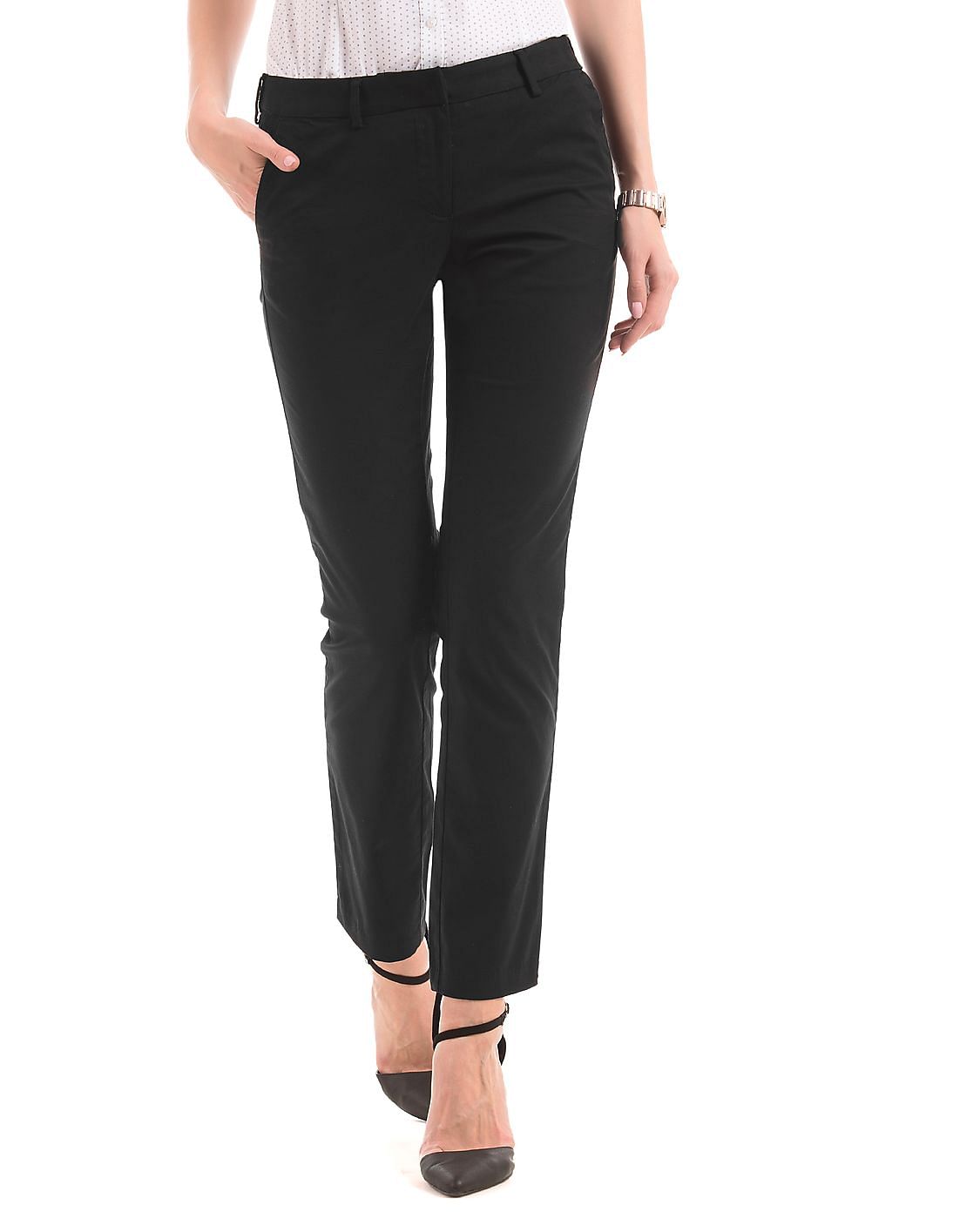 Buy Arrow Woman Women Low Rise Slim Fit Trousers - NNNOW.com