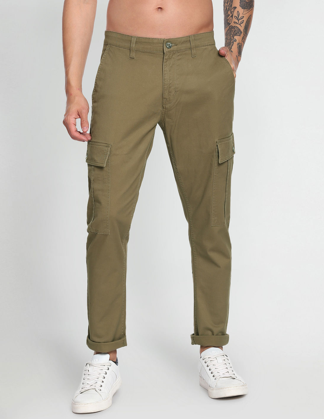 【HI FI FNK】Fly Multi Cargo Nylon Pants Hfyihgf Mens Cargo Pants Solid Casual Multiple Pockets