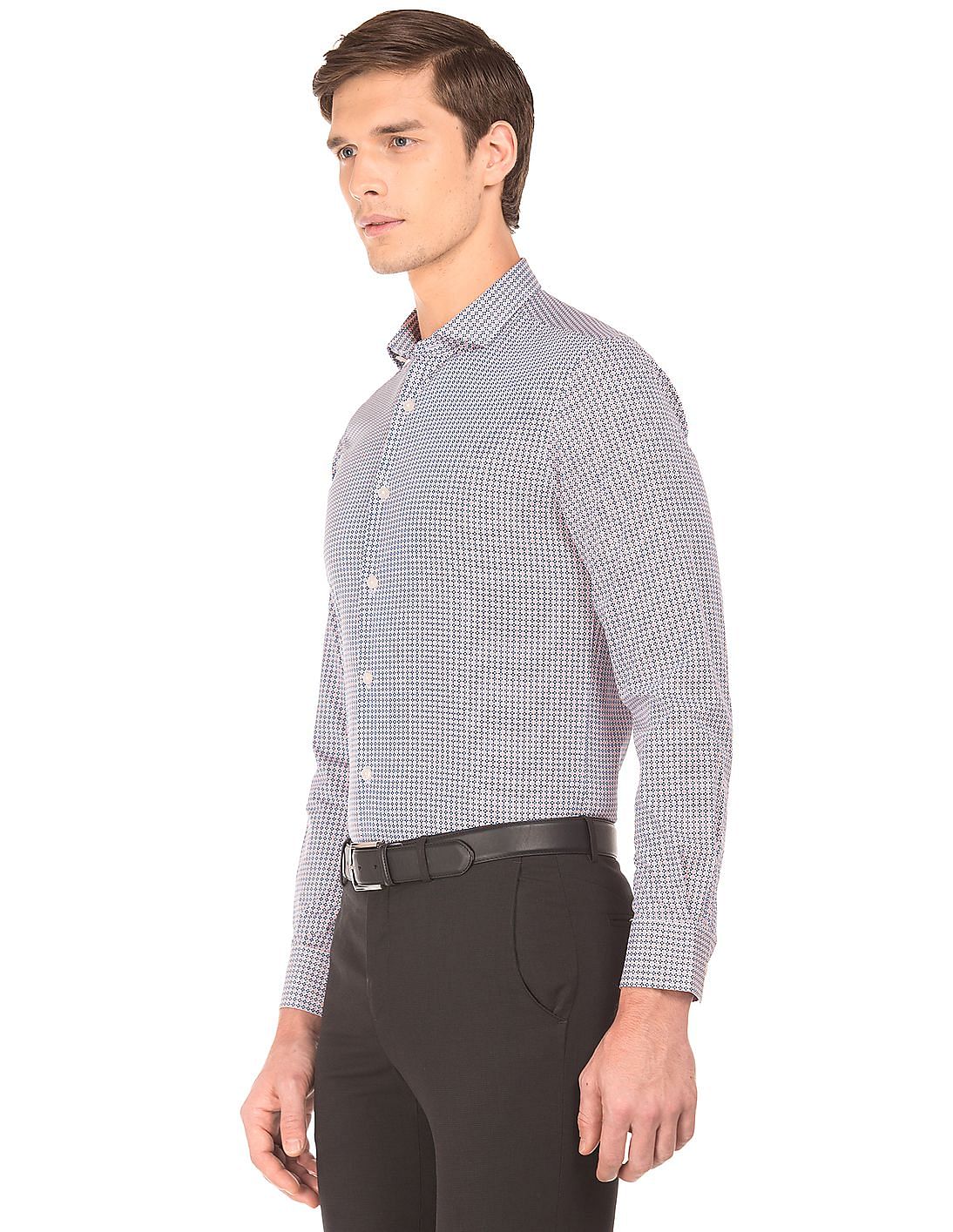 Buy USPA Tailored Slim Fit Printed Shirt - NNNOW.com