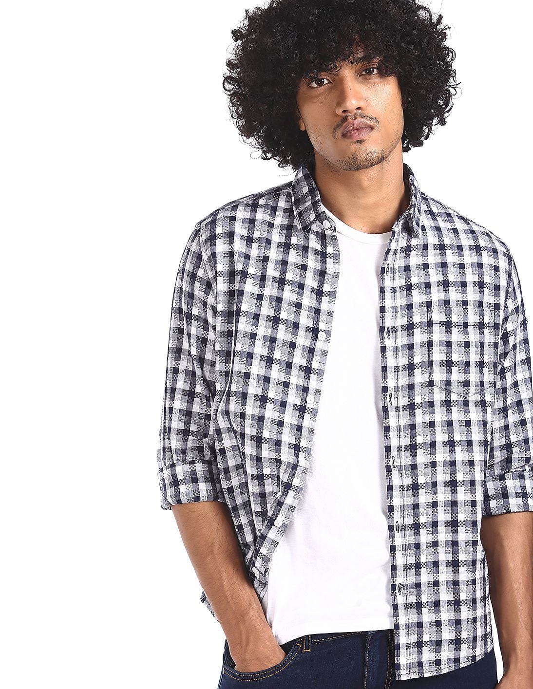 Buy Ruggers Men White Cotton Check 