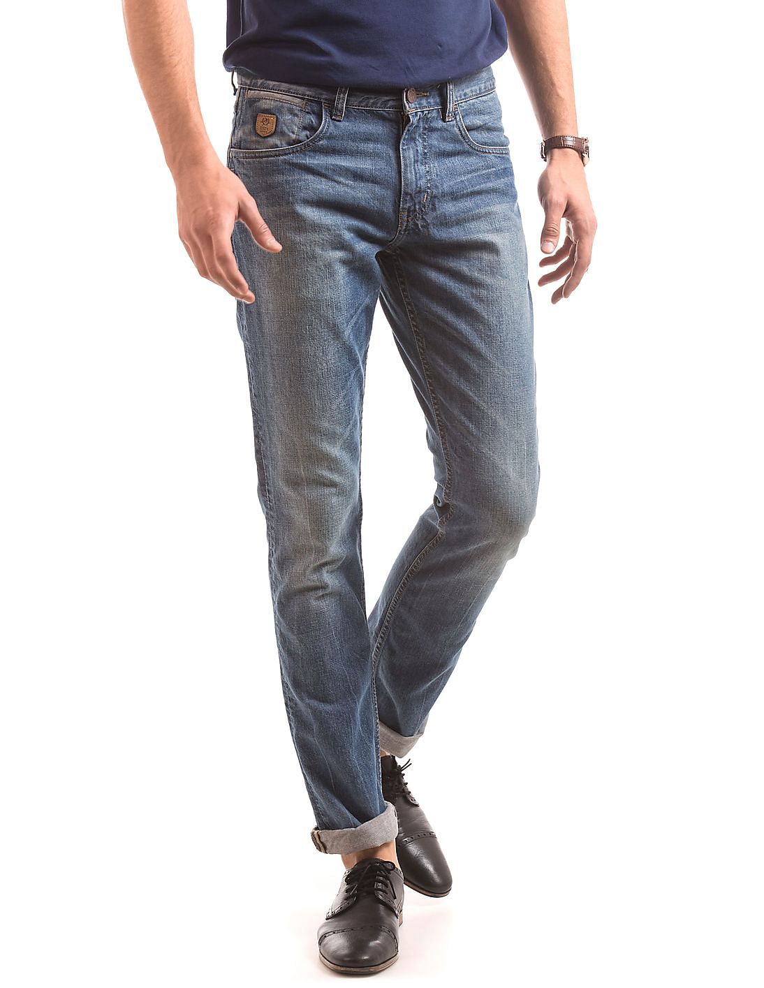 Buy U.S. Polo Assn. Denim Co. Men Mid Rise Slim Straight Fit Jeans ...