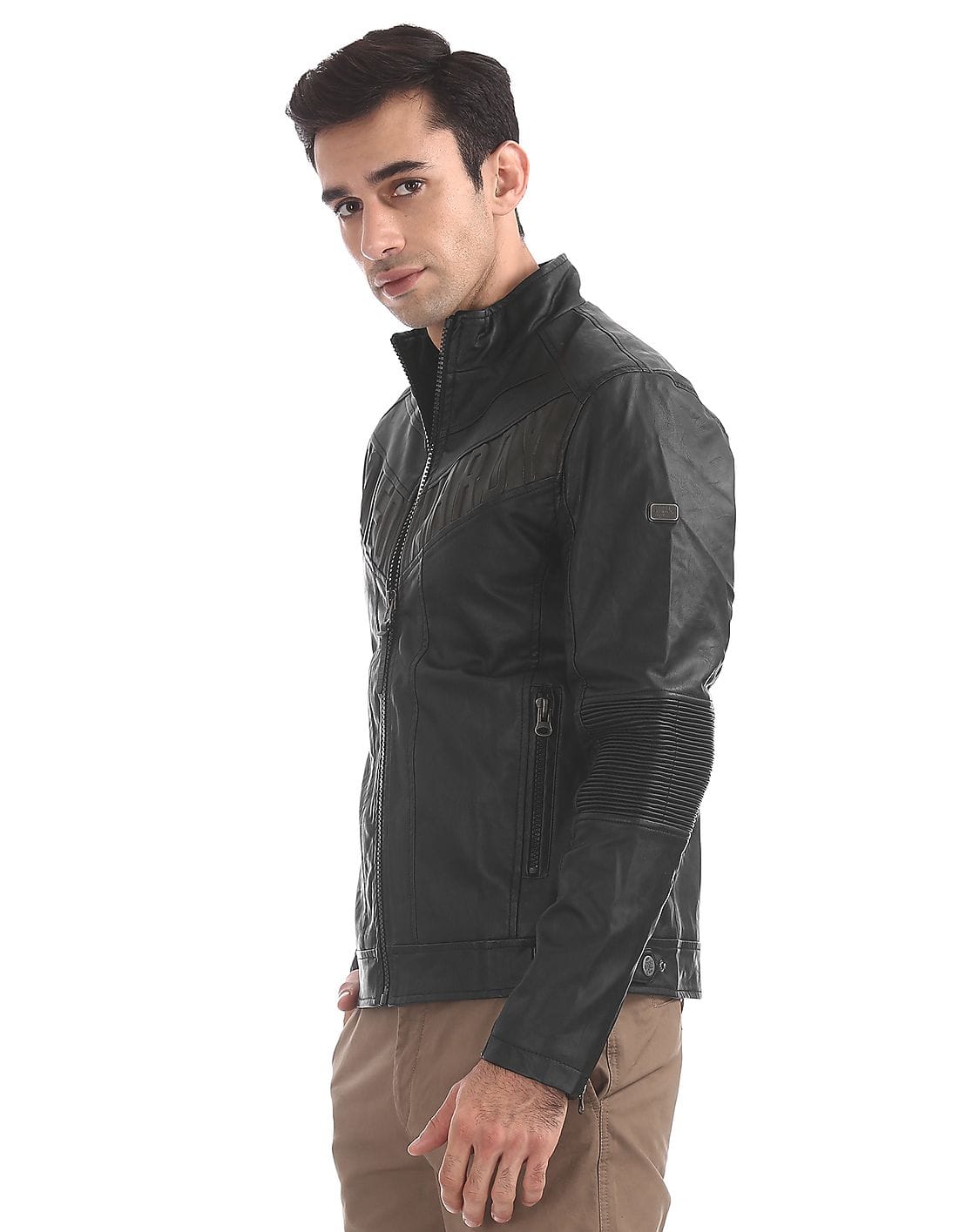 Buy Ed Hardy Men Panelled Biker Jacket - NNNOW.com