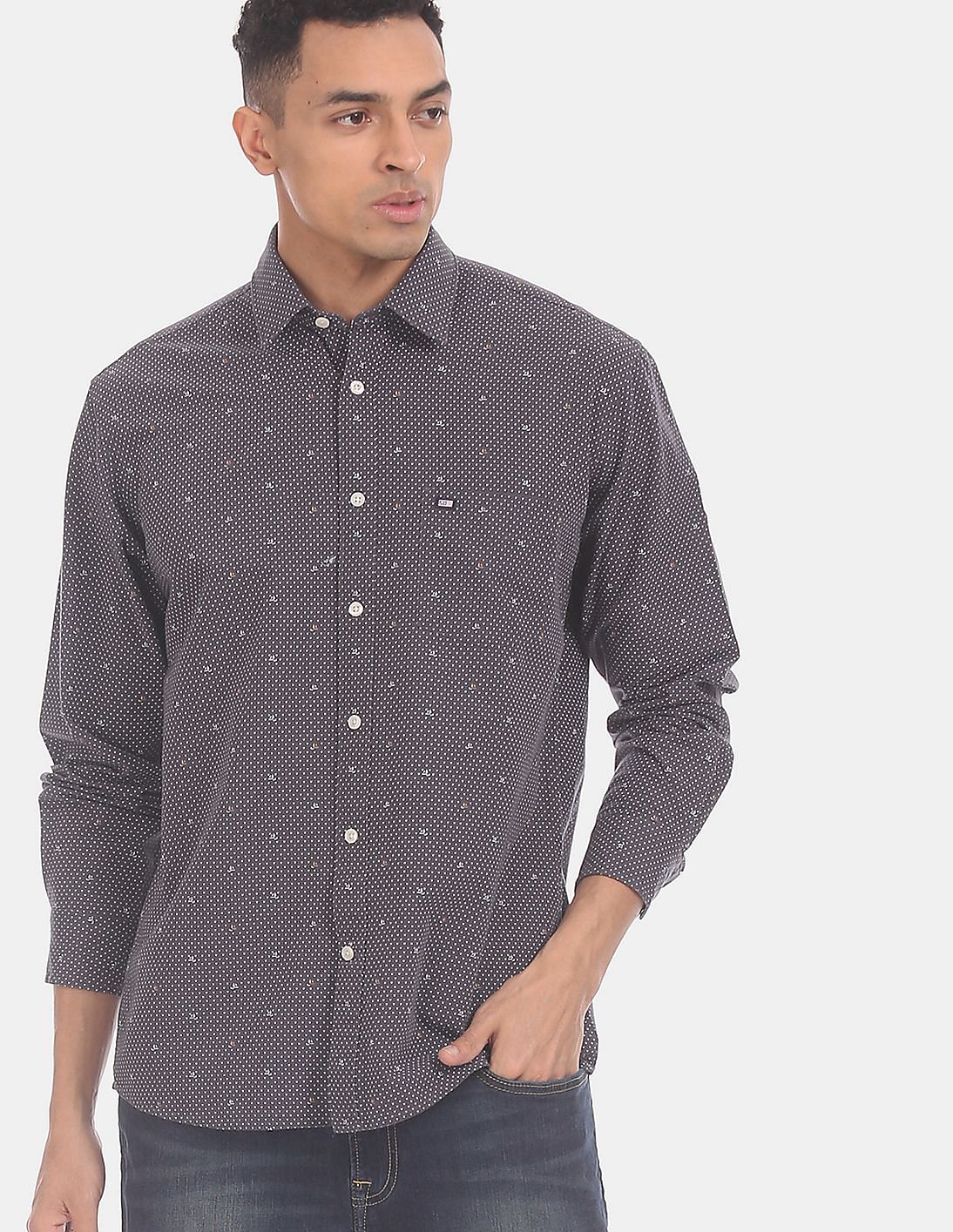 Buy Arrow Sports Printed Cotton Linen Casual Shirt - NNNOW.com