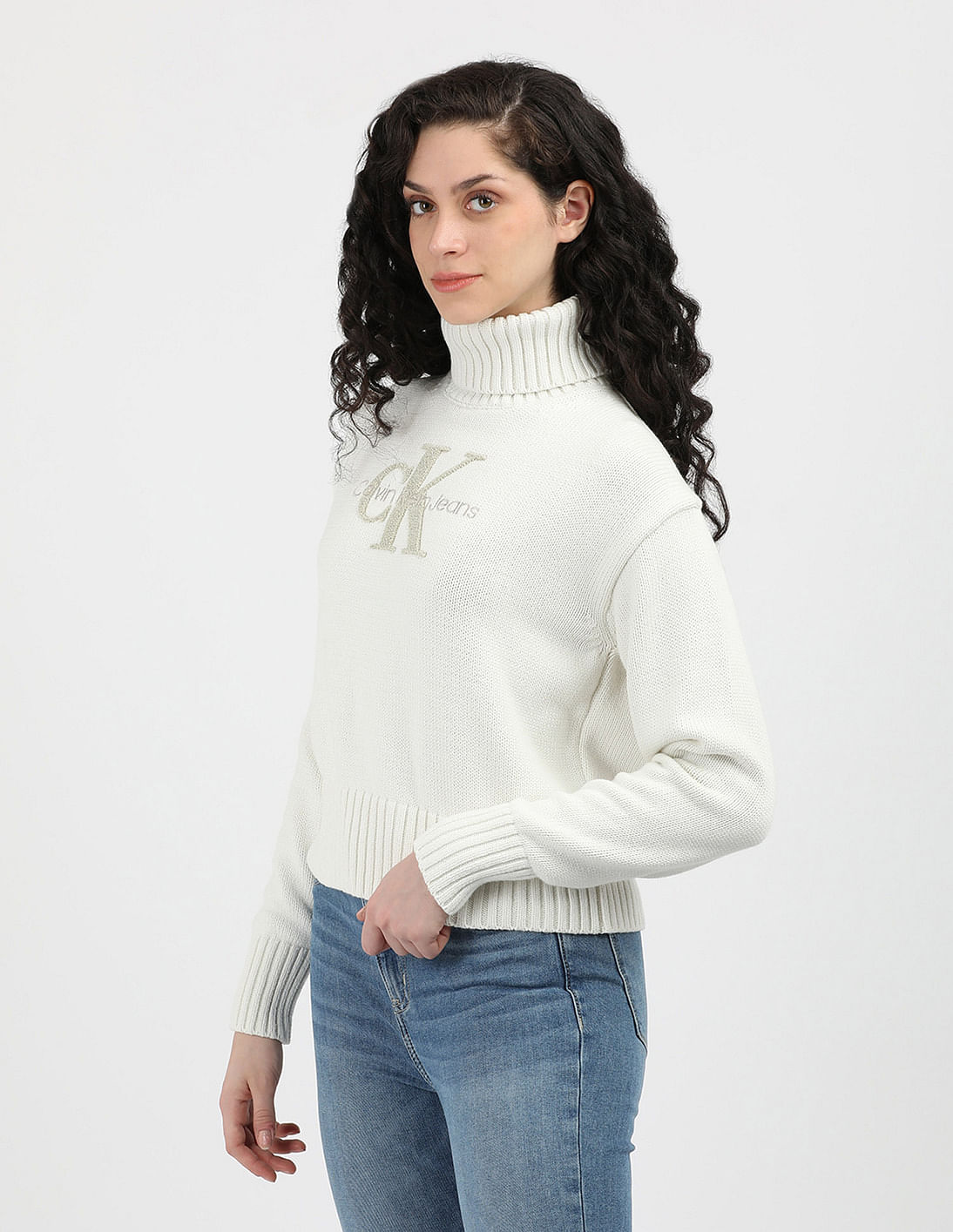 【  JEANS】CHENILLE MONOLOGO BRUSHED SWEATSHIRT Buy Calvin Klein Jeans Chenille Monologo Crewneck Sweatshirt