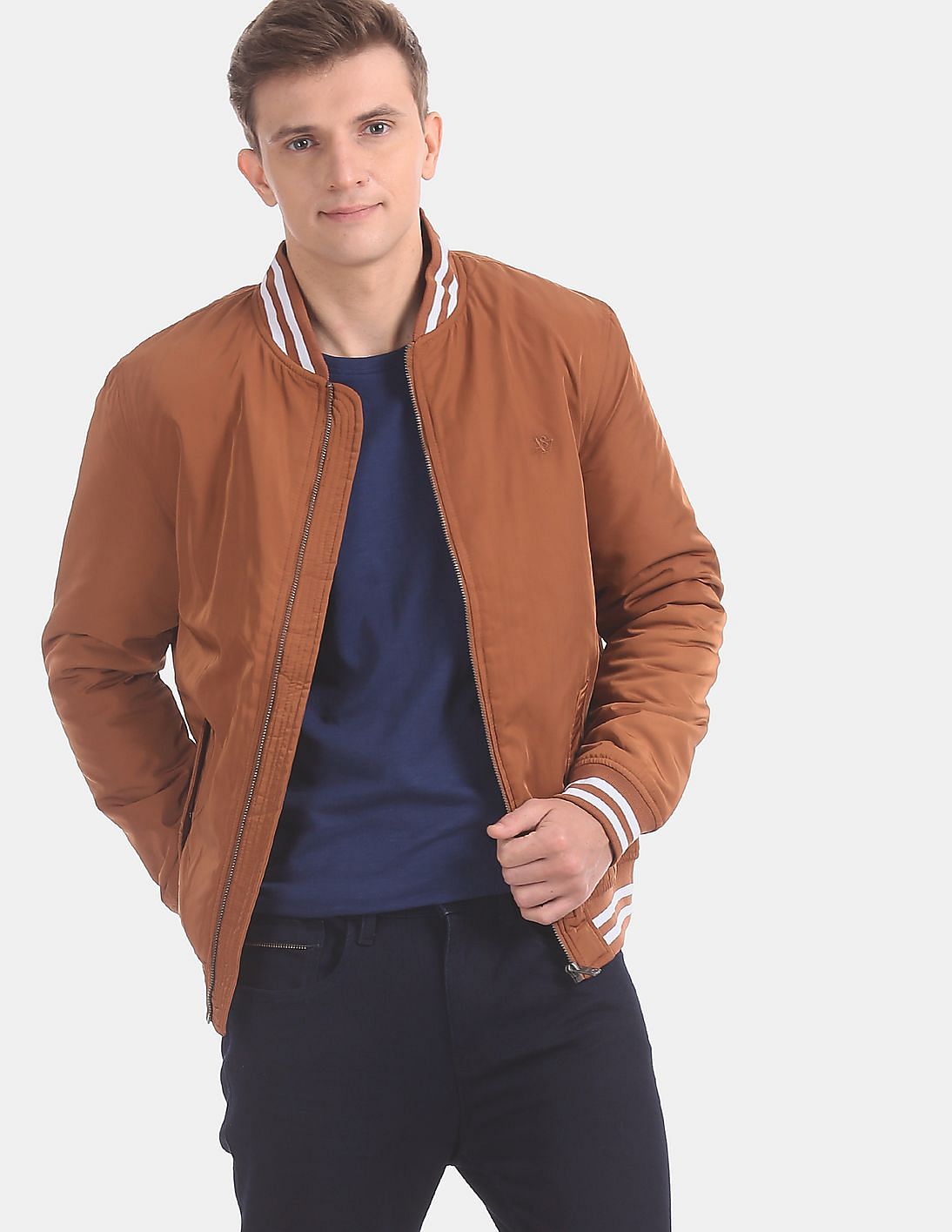 Buy Aeropostale Brown Solid Bomber Jacket - NNNOW.com