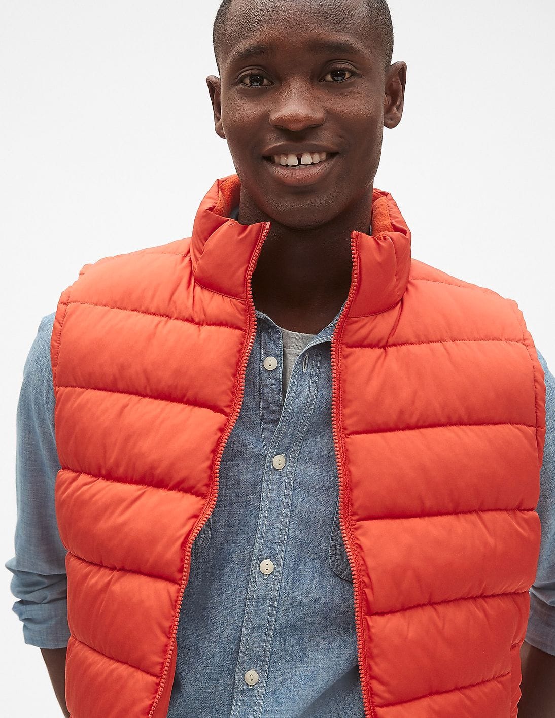 orange down vest men's