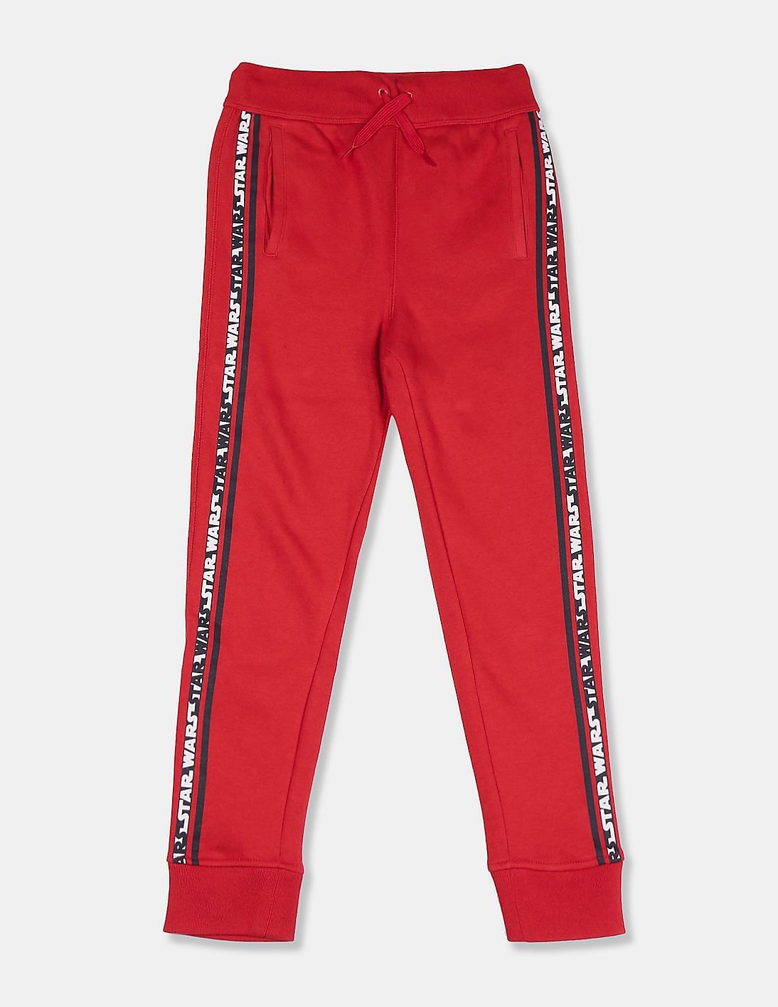 boys red joggers