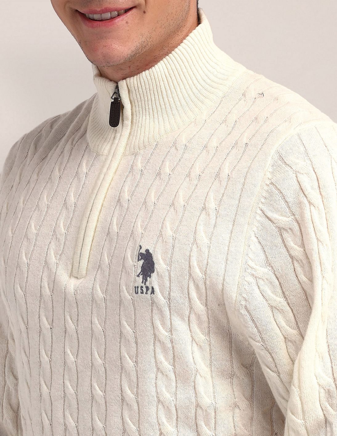 Buy U.S. Polo Assn. High Neck Zipper Sweater - NNNOW.com