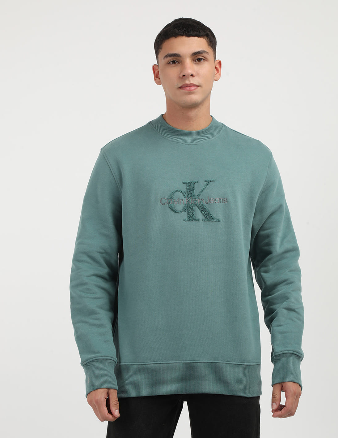 Buy Calvin Klein Chenille Logo Embroidered Sweatshirt - NNNOW.com