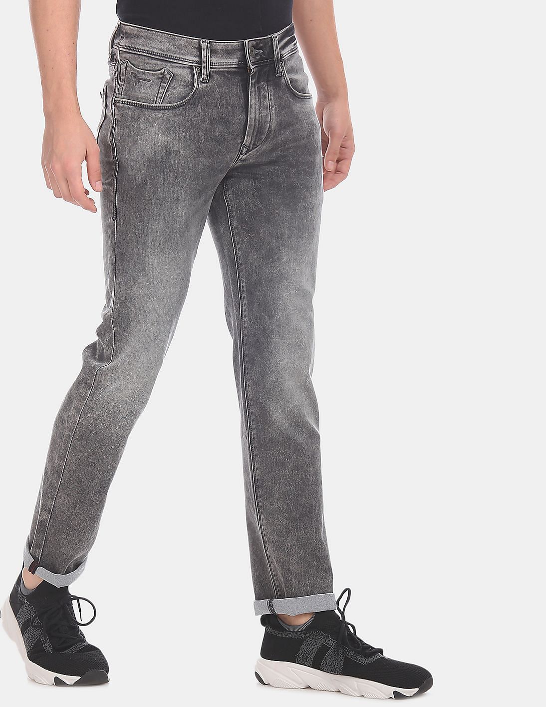 gray stone washed jeans