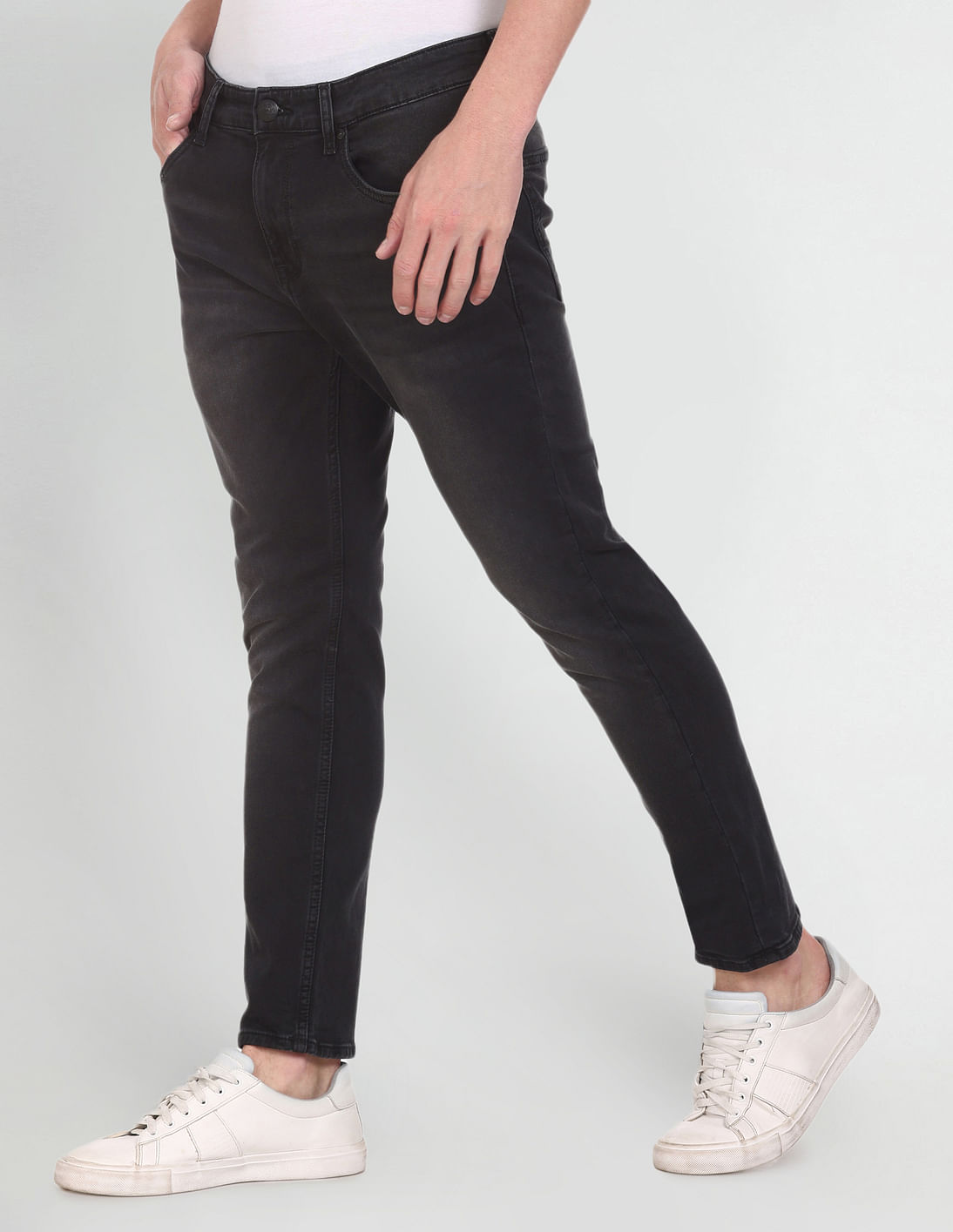 Buy U.S. Polo Assn. Denim Co. Henry Tapered Cropped Fit Black Jeans ...
