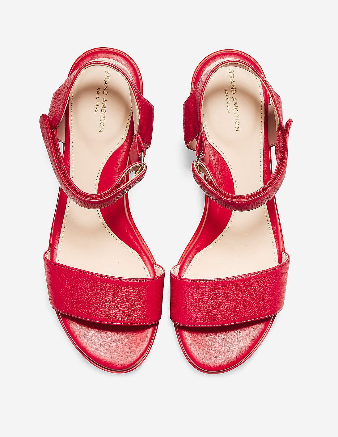 Buy Cole Haan Women Red Grand Ambition Flatform Sandals 65mm NNNOW