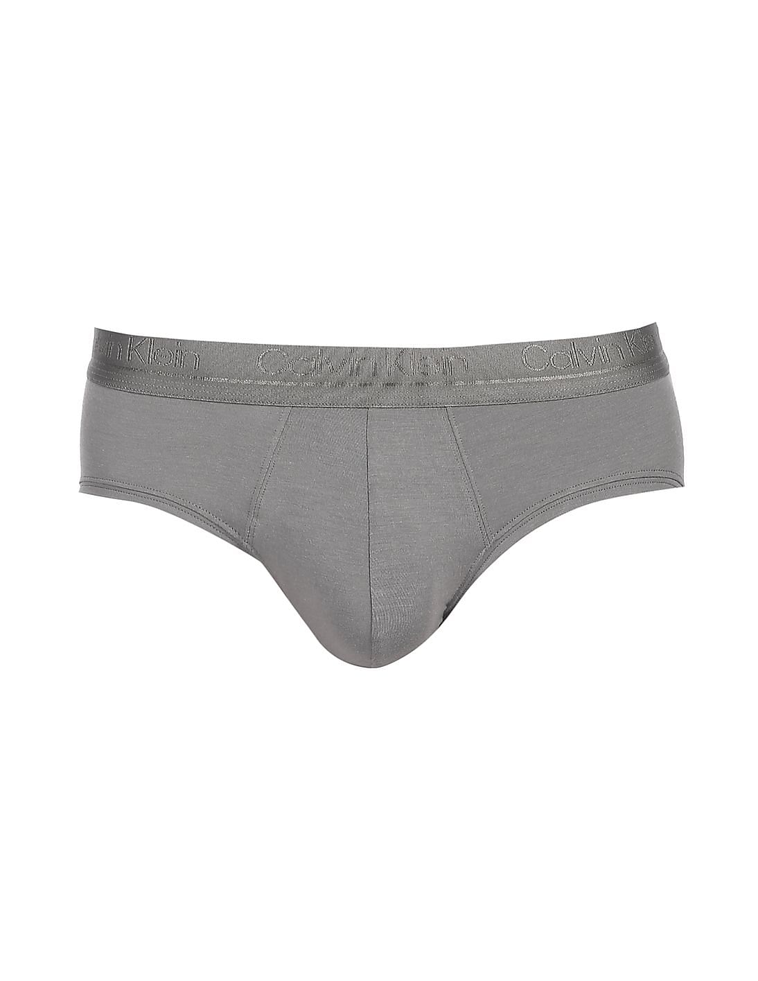 Buy Calvin Klein Underwear Men Grey Low Rise Silk Knit Solid Hip