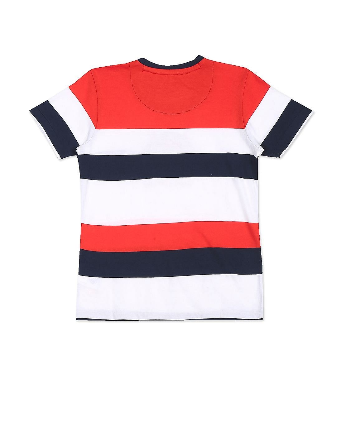 boys red and white striped t shirt
