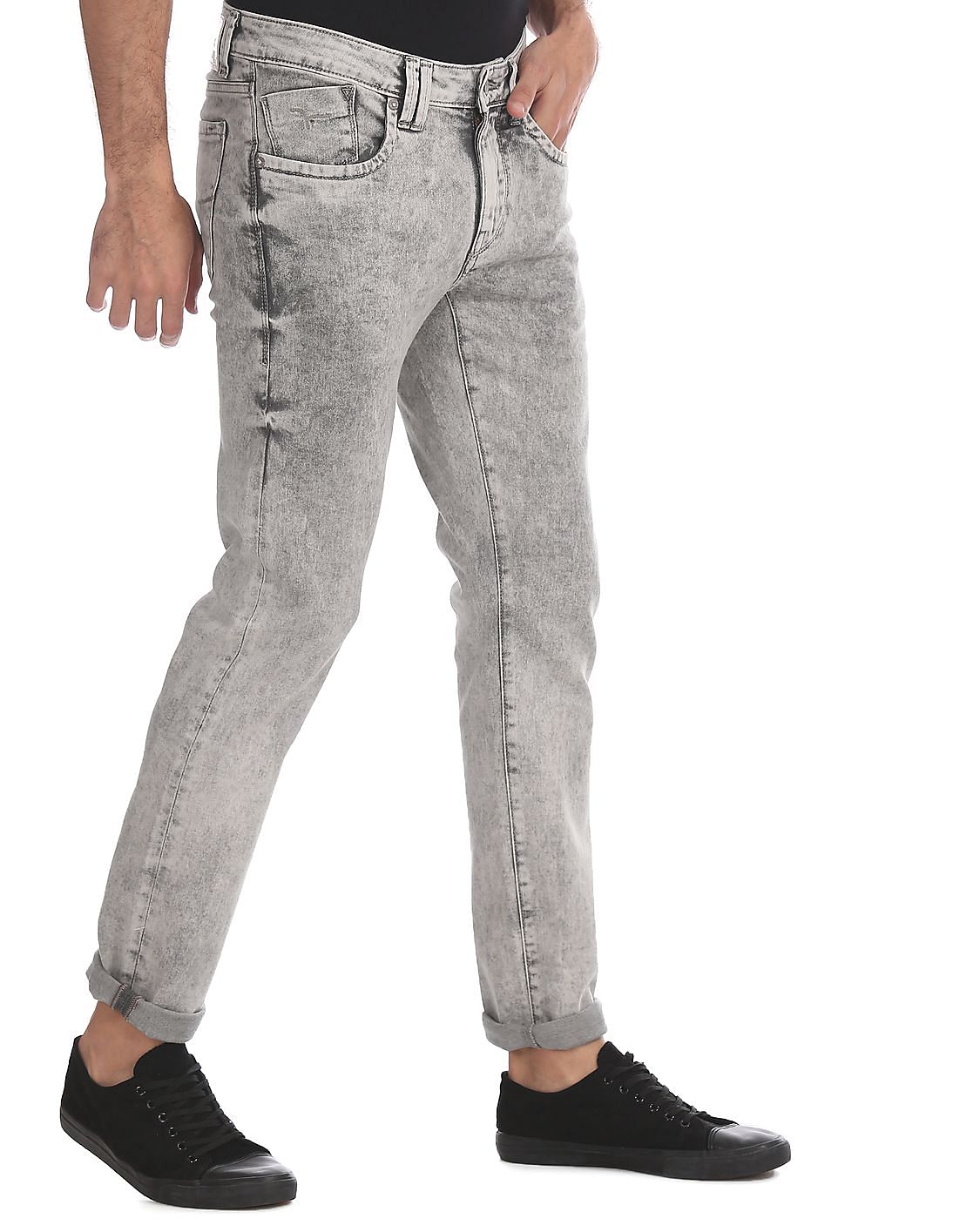 Forbløffe hun er Pris Buy Men Grey Jackson Skinny Fit Acid Wash Jeans online at NNNOW.com