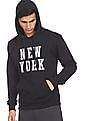 Aeropostale Men Black Long Sleeve Printed Hood Sweatshirt