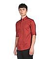 Calvin Klein Men Red Slim Fit Satin Stretch Casual Shirt