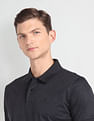 Arrow Motif Print Cotton Polo Shirt