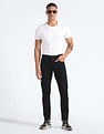 Flying Machine Mid Rise Slash Slim Tapered Jeans