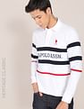 U.S. Polo Assn. Long Sleeve Horizontal Stripe Polo Shirt