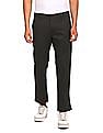 Arrow Sports Flat Front Solid Casual Trousers