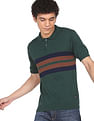 Flying Machine Cotton Horizontal Stripe Polo Shirt