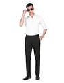 Calvin Klein Men White Slim Fit Self Design Formal Shirt