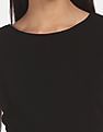 Flying Machine Women Cap Sleeve Belted Textured Dress