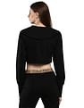 Calvin Klein Women Black Sailor Collar Crop T-Shirt