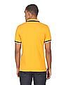 U.S. Polo Assn. Men Mustard Striped Collar Solid Pique Polo Shirt