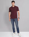 AD by Arvind Cotton Solid Polo Shirt