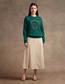 U.S. Polo Assn. Women Raglan Sleeve Embroidered Sweatshirt