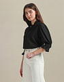 U.S. Polo Assn. Women Ruffled V-Neck Cotton Top