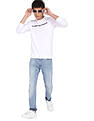 Flying Machine Ribbed Neck Brand Print Sweatshirt