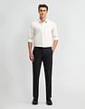 Arrow Solid Dobby Slim Fit Trousers