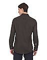 Calvin Klein Men Dark Brown Long Sleeve Slim Fit Formal Shirt