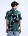 Flying Machine Abstract Print Viscose Shirt