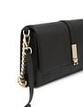 Tommy Hilfiger Solid Black Pu Sling Bag